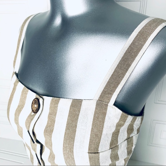 ALLURE CO. off white and tan crop top - Picture 2 of 5